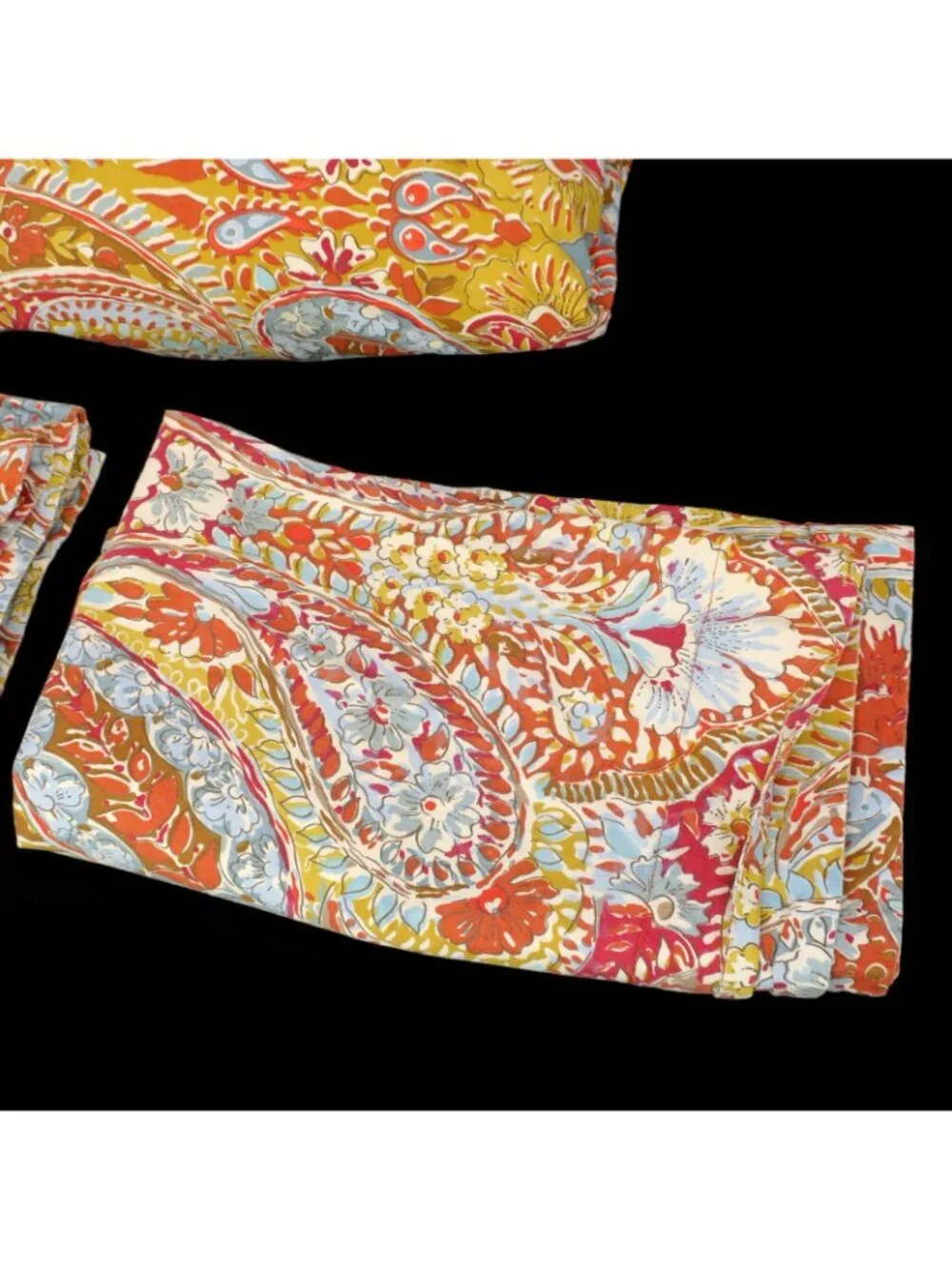 Pottery Barn Bella Paisley Rust Cotton Full Queen Duvet Cover & 2 Standard Shams